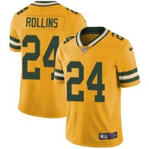 Nike Packers -24 Quinten Rollins Yellow Stitched NFL Limited Rush Jersey