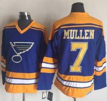 St Louis Blues -7 Joe Mullen Light Blue Yellow CCM Throwback Stitched NHL Jersey