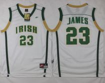 Miami Heat -23 LeBron James White Irish High School Stitched NBA Jersey