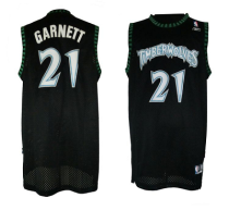Minnesota Timberwolves -21 Retro Garnett Black Throwback Stitched NBA Jersey