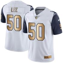Nike Cowboys -50 Sean Lee White Stitched NFL Limited Gold Rush Jersey