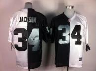 Nike Oakland Raiders #34 Bo Jackson White Black Men's Stitched NFL Elite Split Jersey