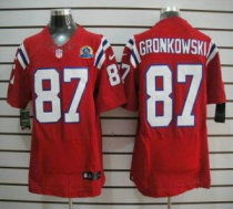 Nike Patriots -87 Rob Gronkowski Red Alternate With Hall of Fame 50th Patch Stitched NFL Elite Jerse