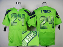 Nike NFL Seattle Seahawks #24 Marshawn Lynch Green Alternate Men‘s Stitched Elite Autographed Jersey
