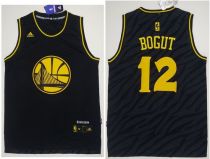 Golden State Warriors -12 Andrew Bogut Black Precious Metals Fashion Stitched NBA Jersey