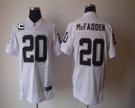 Nike Oakland Raiders #20 Darren McFadden White With C Patch Men's Stitched NFL Elite Jersey