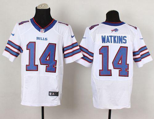 Nike Bills -14 Sammy Watkins White Men's Stitched NFL New Elite Jersey