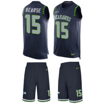 Seahawks -15 Jermaine Kearse Steel Blue Team Color Stitched NFL Limited Tank Top Suit Jersey
