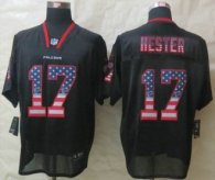 Nike Atlanta Falcons 17 Devin Hester USA Flag Fashion Black Elite Jerseys