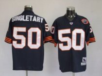 Mitchell and Ness Bears -50 Mike Singletary Blue With Big Number Bear Patch Stitched Throwback NFL J