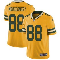 Nike Packers -88 Ty Montgomery Yellow Stitched NFL Limited Rush Jersey