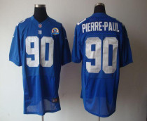 Nike New York Giants #90 Jason Pierre-Paul Royal Blue Team Color With Hall of Fame 50th Patch Men's