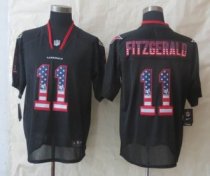 2014 New Nike Arizona Cardicals 11 Fitzgerald USA Flag Fashion Black Elite Jerseys