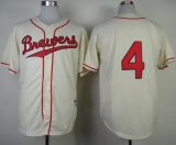 Milwaukee Brewers -4 Paul Molitor Cream 1948 Turn Back The Clock Stitched MLB Jersey