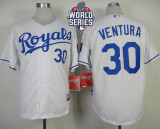 Kansas City Royals -30 Yordano Ventura White Cool Base W 2015 World Series Patch Stitched MLB Jersey