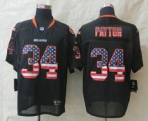 New Nike Chicago Bears -34 Walter Payton USA Flag Fashion Black Elite Jerseys