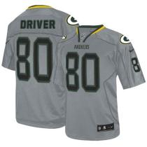 Nike Green Bay Packers #80 Donald Driver Lights Out Grey Men's Stitched NFL Elite Jersey