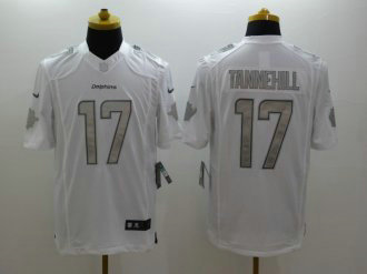 Nike Dolphins -17 Ryan Tannehill White NFL Limited Platinum Jersey