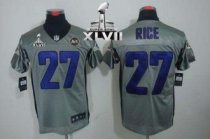 Nike Ravens -27 Ray Rice Grey Shadow Super Bowl XLVII Stitched NFL Elite Jersey