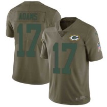 Nike Packers -17 Davante Adams Olive Stitched NFL Limited 2017 Salute To Service Jersey