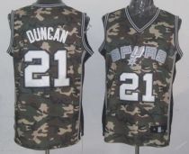 San Antonio Spurs -21 Tim Duncan Camo Stealth Collection Stitched NBA Jersey
