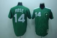 Mitchell and Ness Philadelphia Phillies #14 Rose Stitched Green Throwback MLB Jersey