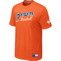 Milwaukee Brewers Orange Nike Short Sleeve Practice T-Shirt