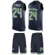 Seahawks -24 Marshawn Lynch Steel Blue Team Color Stitched NFL Limited Tank Top Suit Jersey