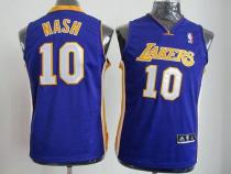 Revolution 30 Los Angeles Lakers #10 Steve Nash Purple Stitched Youth NBA Jersey