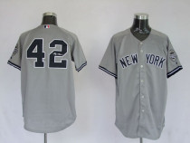 Autographed MLB New York Yankees -42 Mariano Rivera Grey Stitched Jersey