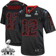 Nike New England Patriots -12 Tom Brady New Lights Out Black Super Bowl XLIX Mens Stitched NFL Elite