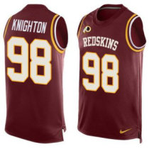 Nike Redskins -98 Terrance Knighton Burgundy Red Team Color Stitched NFL Limited Tank Top Jersey
