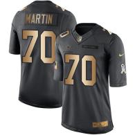 Nike Cowboys -70 Zack Martin Black Stitched NFL Limited Gold Salute To Service Jersey
