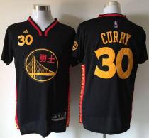 Golden State Warriors -30 Stephen Curry Black Slate Chinese New Year Stitched NBA Jersey