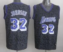 Los Angeles Lakers -32 Orlando Magic Johnson Purple Crazy Light Stitched NBA Jersey