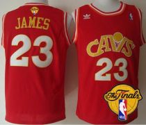 Mitchell and Ness Cleveland Cavaliers -23 LeBron James Red CAVS The Finals Patch Stitched NBA Jersey