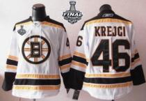 Boston Bruins Stanley Cup Finals Patch -46 David Krejci White Stitched NHL Jersey