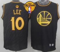 Golden State Warriors -10 David Lee Black Precious Metals Fashion The Finals Patch Stitched NBA Jers
