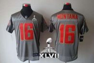 Nike San Francisco 49ers #16 Joe Montana Grey Shadow Super Bowl XLVII Men‘s Stitched NFL Elite Jerse