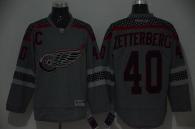 Detroit Red Wings -40 Henrik Zetterberg Charcoal Cross Check Fashion Stitched NHL Jersey