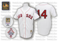 Mitchell And Ness 1987 Boston Red Sox #14 Jim Rice White Throwback Stitched MLB Jersey