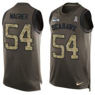 Nike Seahawks -54 Bobby Wagner Green Stitched NFL Limited Salute To Service Tank Top Jersey