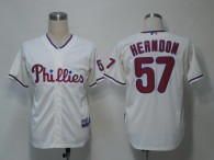 Philadelphia Phillies #57 David Herndon Cream Cool Base Stitched MLB Jersey