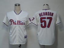 Philadelphia Phillies #57 David Herndon Cream Cool Base Stitched MLB Jersey