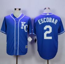Kansas City Royals -2 Alcides Escobar Blue Alternate 2 New Cool Base Stitched MLB Jersey
