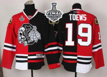 Chicago Blackhawks -19 Jonathan Toews Red Black Split White Skull 2015 Stanley Cup Stitched NHL Jers