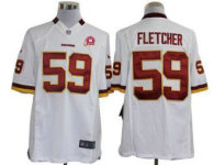 Nike Redskins -59 London Fletcher White With 80TH Patch Stitched NFL Limited Jersey