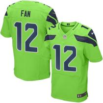 Nike Seahawks -12 Fan Green Stitched NFL Elite Rush Jersey