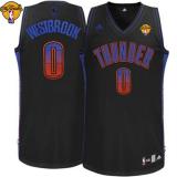 Oklahoma City Thunder -0 Russell Westbrook Black Finals Patch Stitched NBA Vibe Jersey