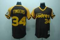 Mitchell and Ness San Diego Padres #34 Rollie Fingers Stitched Coffee Throwback MLB Jersey